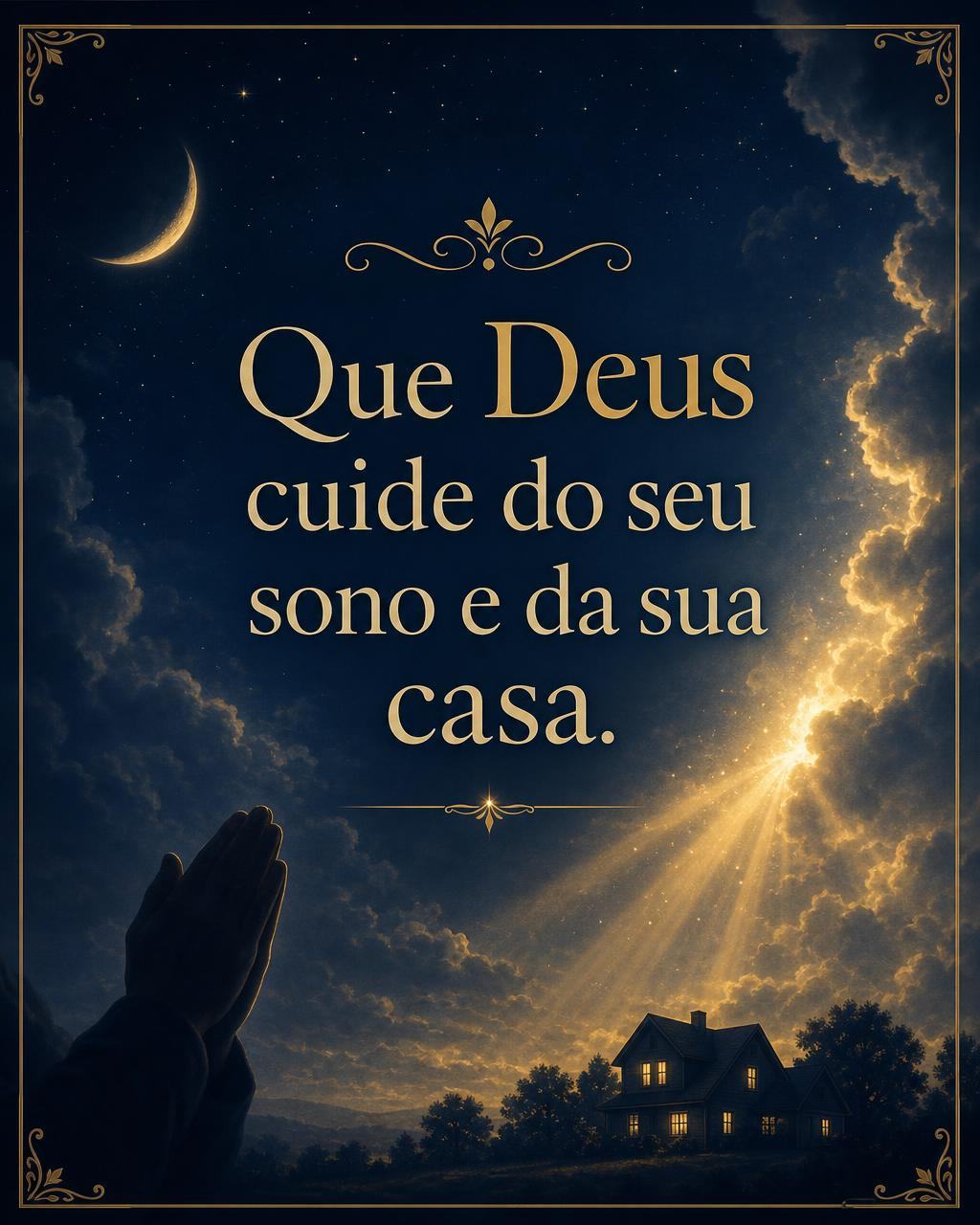 Que Deus cuide do seu sono e da sua casa. Boa noite! - Frases de Impacto