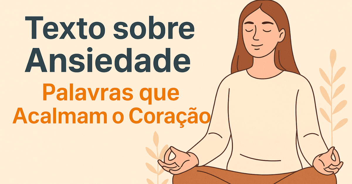 Texto Ansiedade: Palavras que Acalmam o Coração